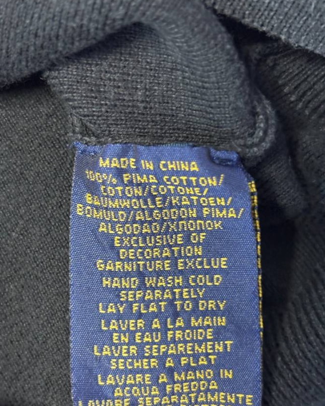 Polo Ralph Lauren Black Pima Cotton Slim Fit V-Neck Sweater