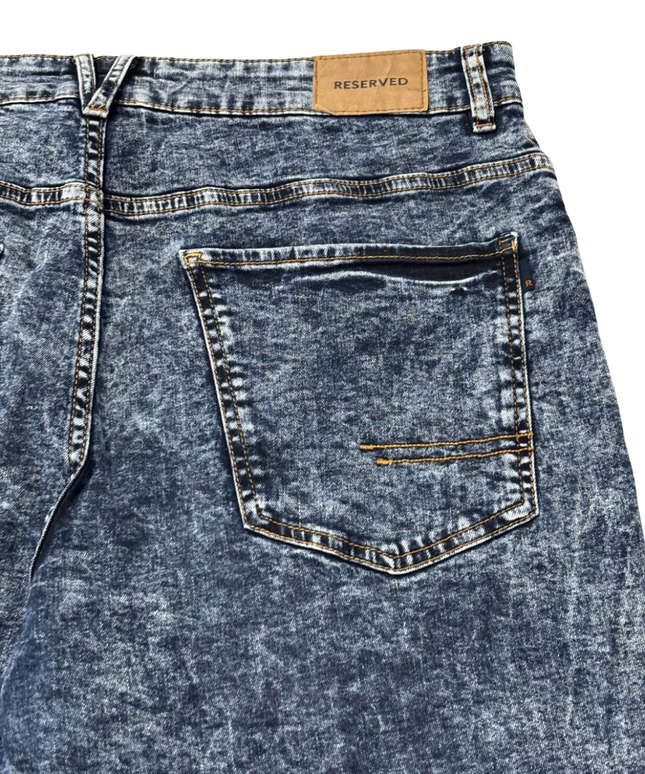 RESERVED Blue Acid Wash Straight Leg Jeans