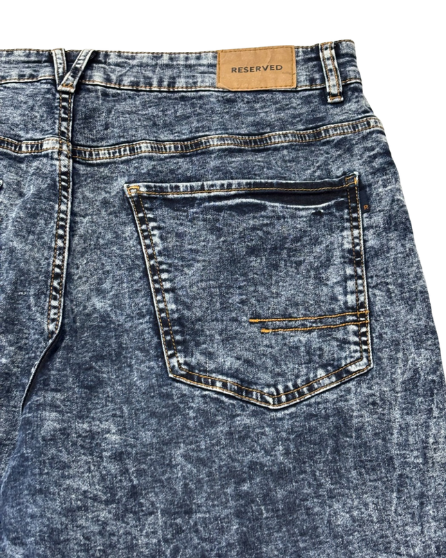 RESERVED Blue Acid Wash Straight Leg Jeans