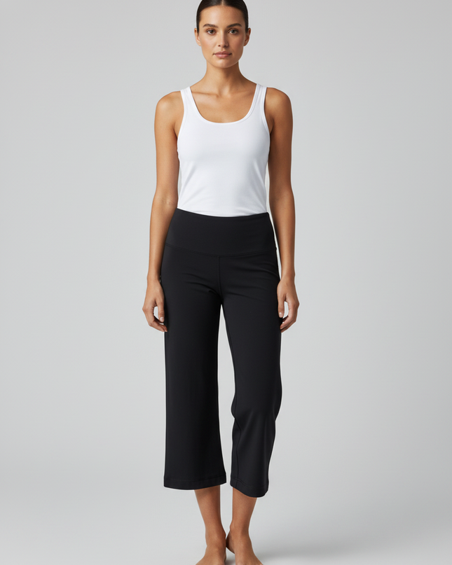 Lululemon Black High-Rise Wide-Leg Crop Leggings