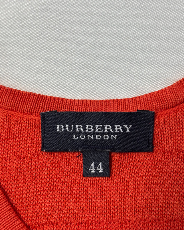 Burberry Orange Ribbed Knit Tank Top