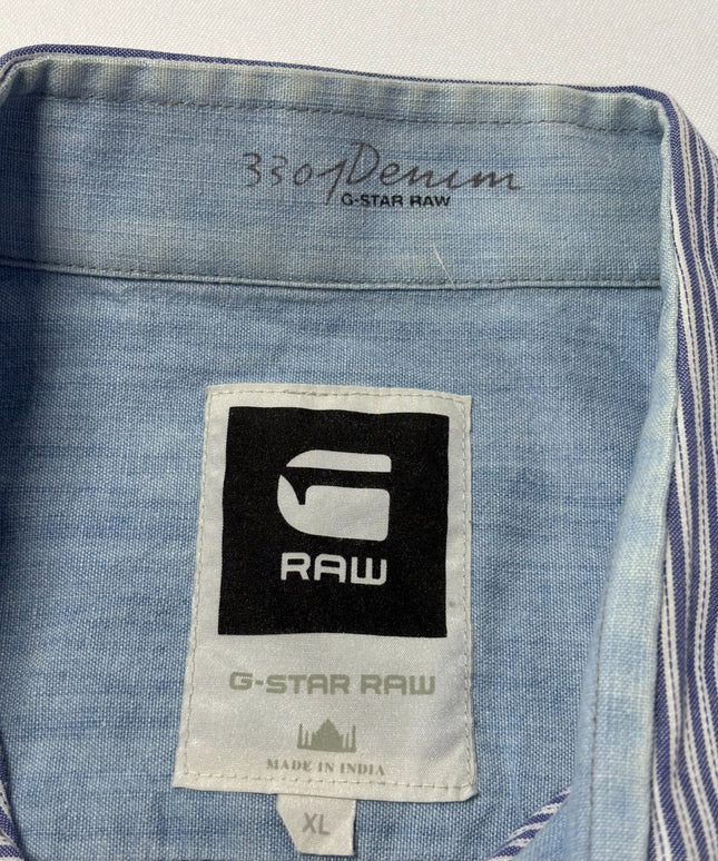G-Star Raw Blue/White Striped Utility Button-Down Shirt
