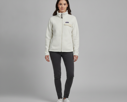 Patagonia White Los Gatos Full-Zip Fleece Jacket