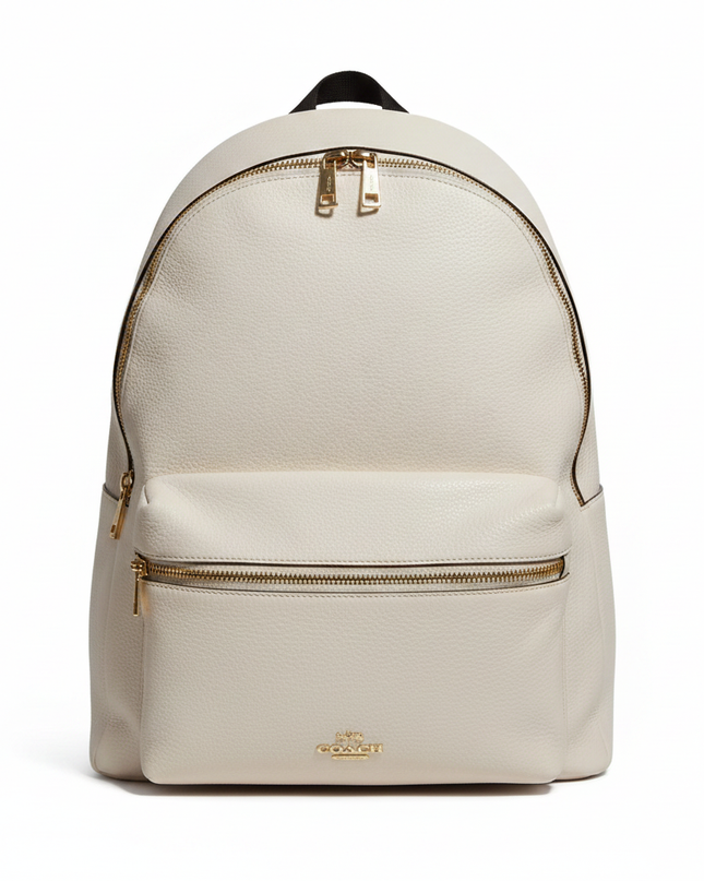 Coach Off-white Pebbled Leather Backpack