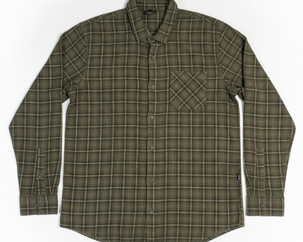 Oakley Olive Green/Yellow Plaid Long Sleeve Button-Down Shirt