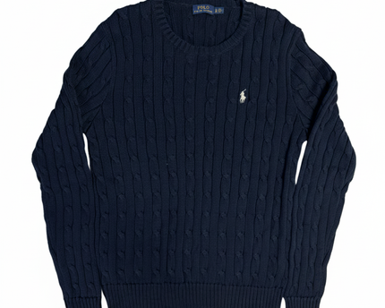 Polo Ralph Lauren Navy Cable-Knit Crewneck Sweater