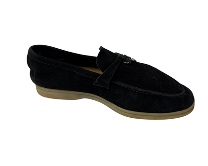Loro Piana Black Summer Walk Charm Loafers
