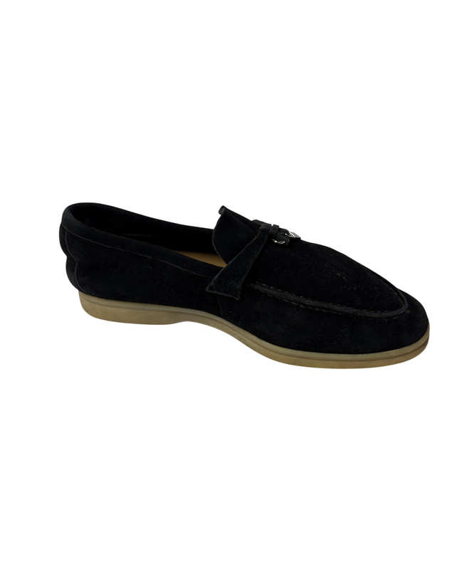 Loro Piana Black Summer Walk Charm Loafers