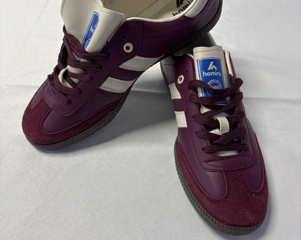 Homiro Burgundy Three Stripe Low Top Sneakers
