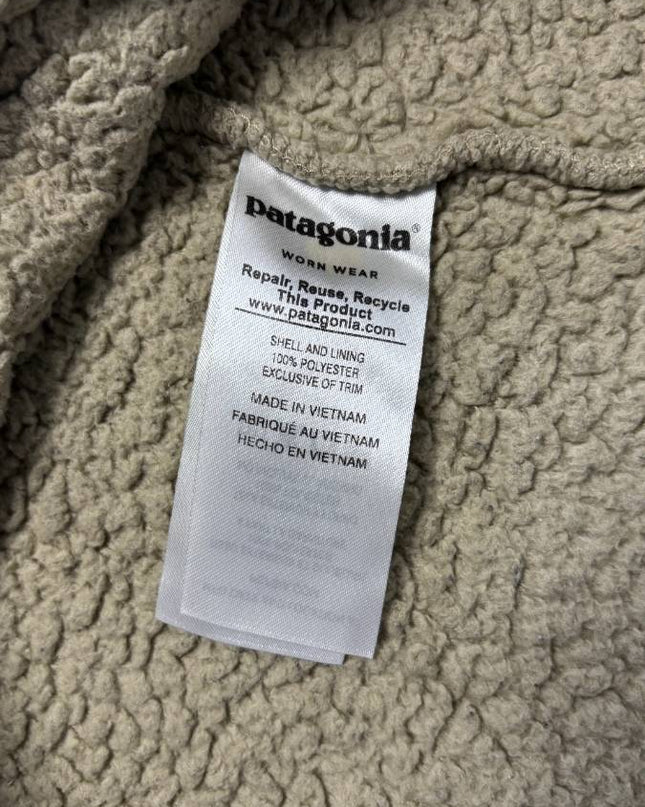 Patagonia Khaki Quarter-Zip Deep-Pile Fleece Jacket