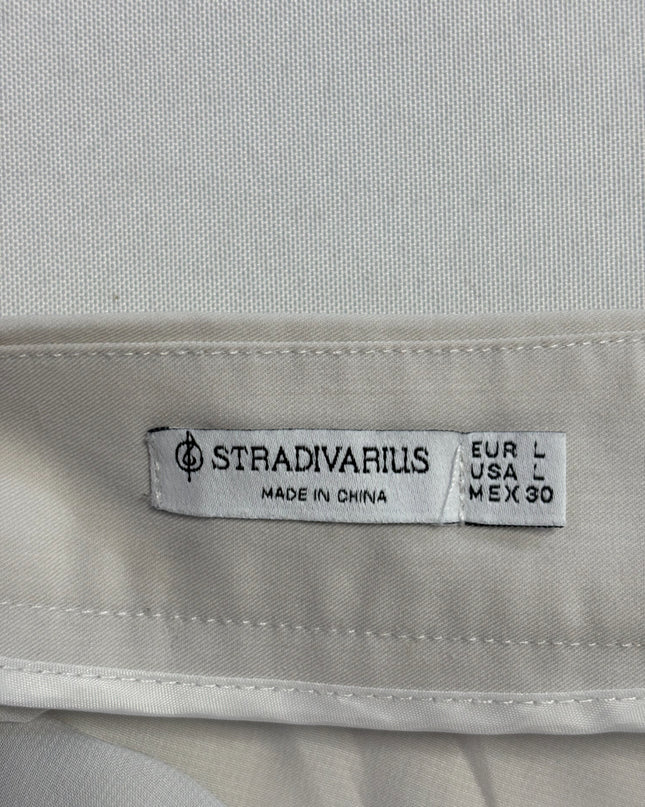 Stradivarius Beige Flared Midi Skirt