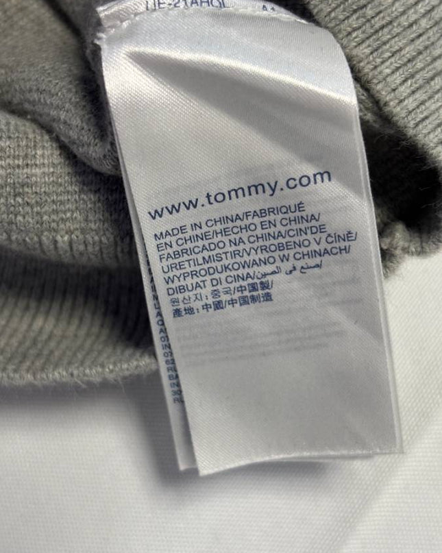 Tommy Hilfiger Grey Panther Patch Pima Cotton Crewneck Sweater