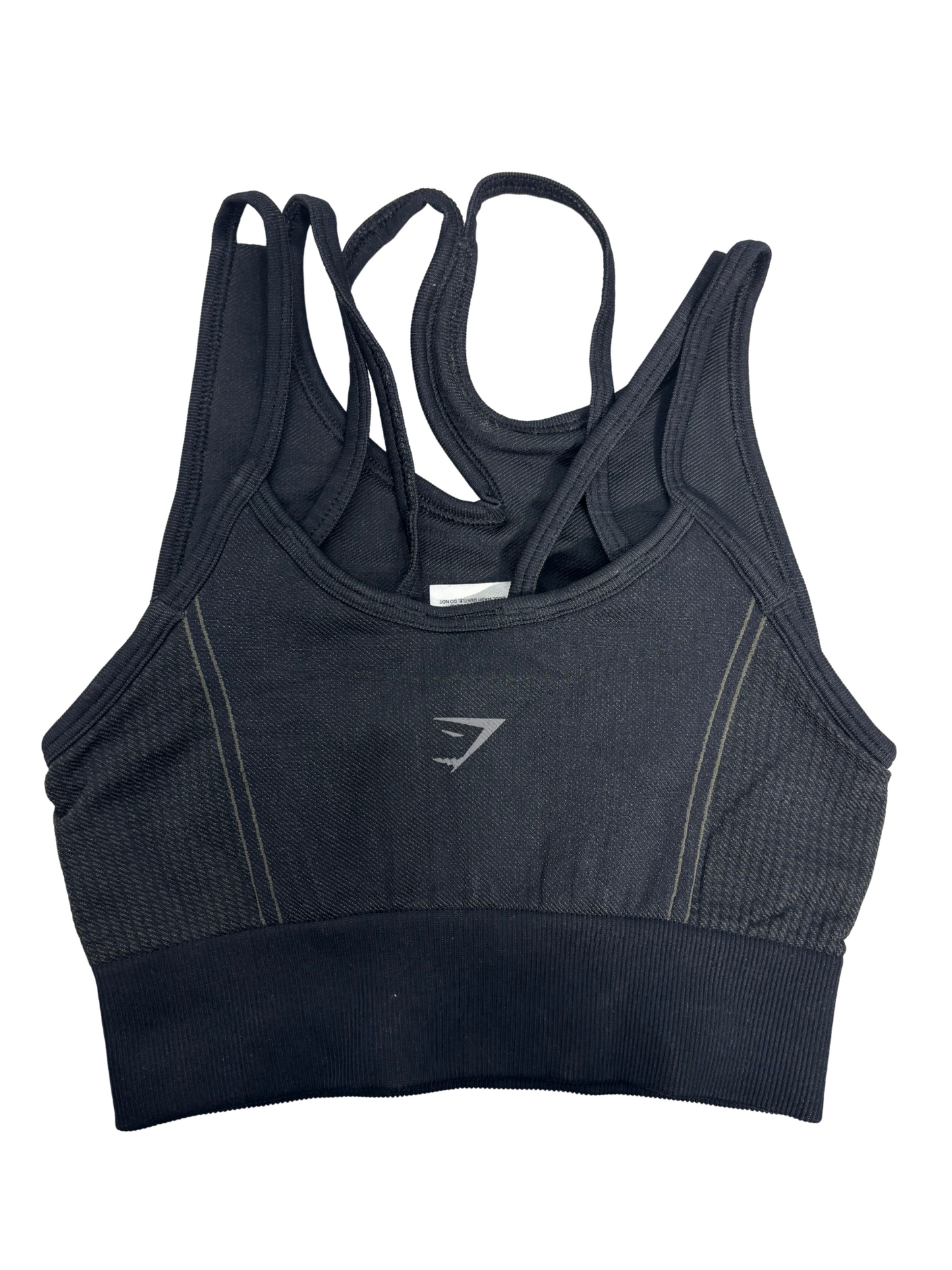 Gymshark Black Seamless Strappy Sports Top - XS