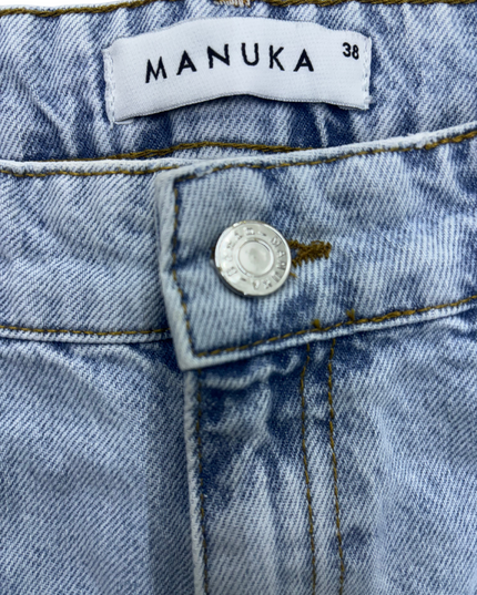 Manuka Wide Leg Light Blue Women Jeans - L | Waist: 31