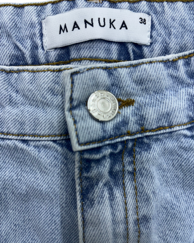 Manuka Wide Leg Light Blue Women Jeans - L | Waist: 31