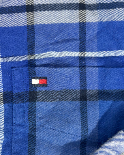 Tommy Hilfiger Regular Fit Brushed Check Dark Blue Shirt - M