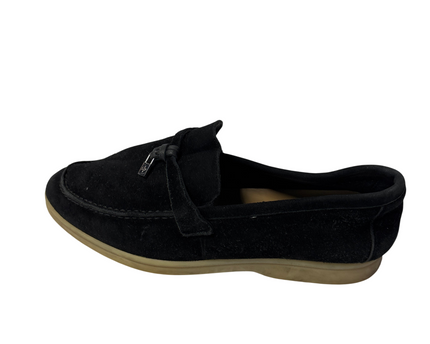 Loro Piana Black Summer Walk Charm Loafers