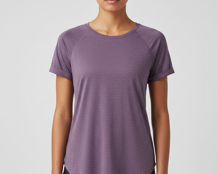 Lululemon Purple Heathered Split Back Short Sleeve Sports T-Shirt