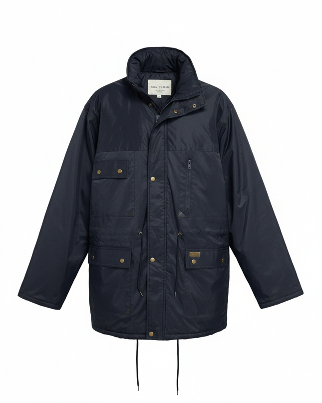 Panoply Navy Blue Heavyweight Technical Parka Jacket