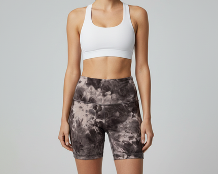 Lululemon Tie-Dye Brown High-Rise Sports Shorts