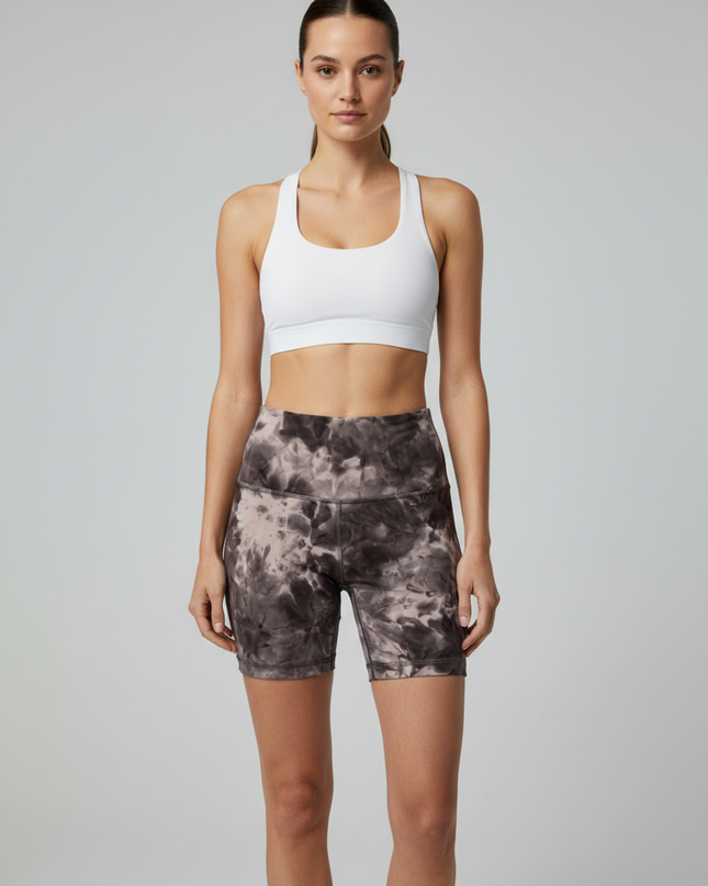 Lululemon Tie-Dye Brown High-Rise Sports Shorts