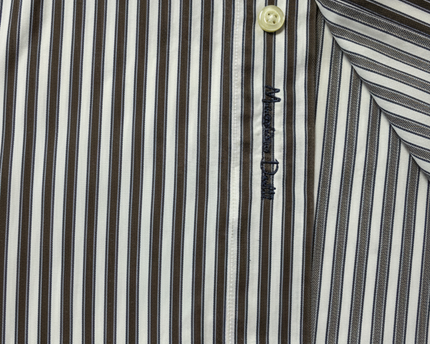 Massimo Dutti Brown & White Striped Long-Sleeve Button-Down Shirt