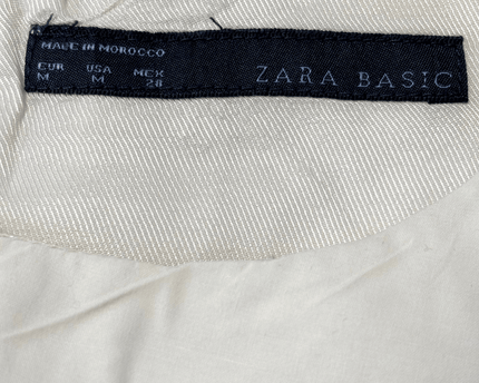 Zara Basic Layered White Sleeveless with Back Zipper Cotton Dress