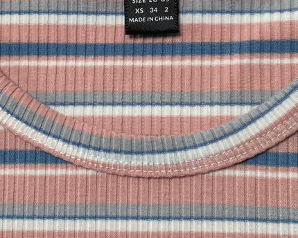 Shein Ribbed Retro Striped Long Sleeve T-Shirt