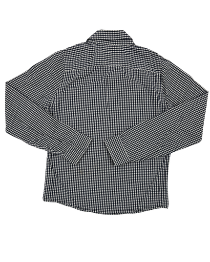 Hollister Navy Blue Gingham Check Long Sleeve Shirt - S