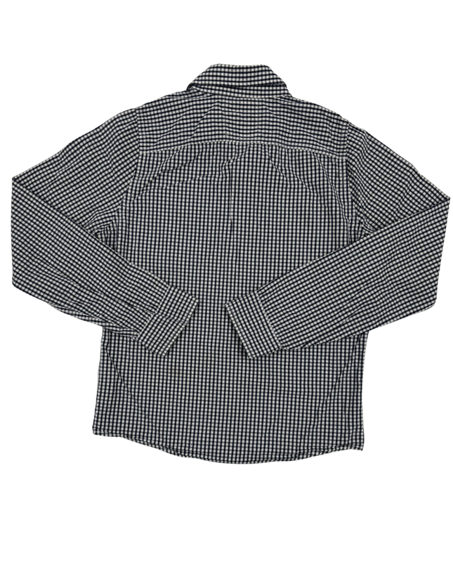 Hollister Navy Blue Gingham Check Long Sleeve Shirt - S