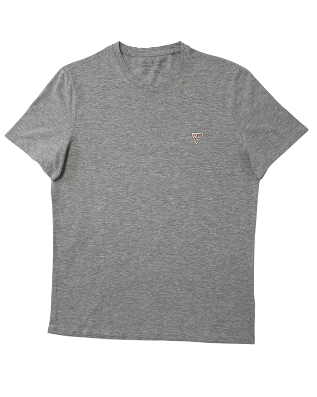 GUESS Smart Guess Heather Grey Organic Cotton Logo T-Shirt