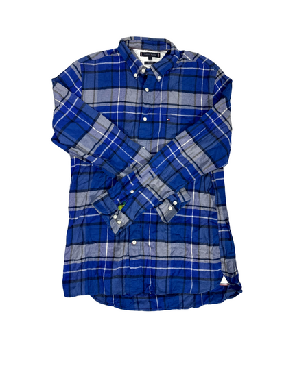 Tommy Hilfiger Regular Fit Brushed Check Dark Blue Shirt - M