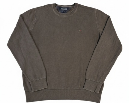 Tommy Hilfiger Brown Premium Cotton Crewneck Sweater