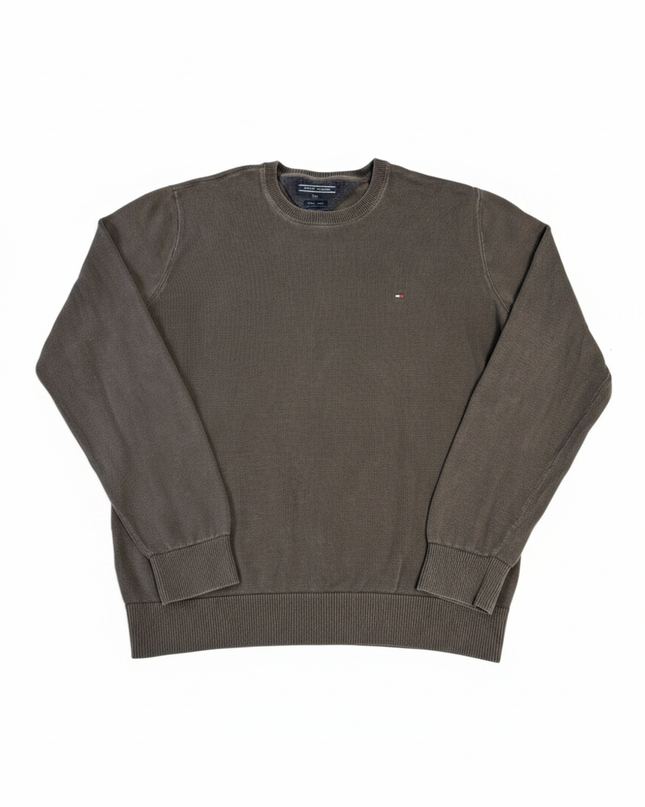 Tommy Hilfiger Brown Premium Cotton Crewneck Sweater
