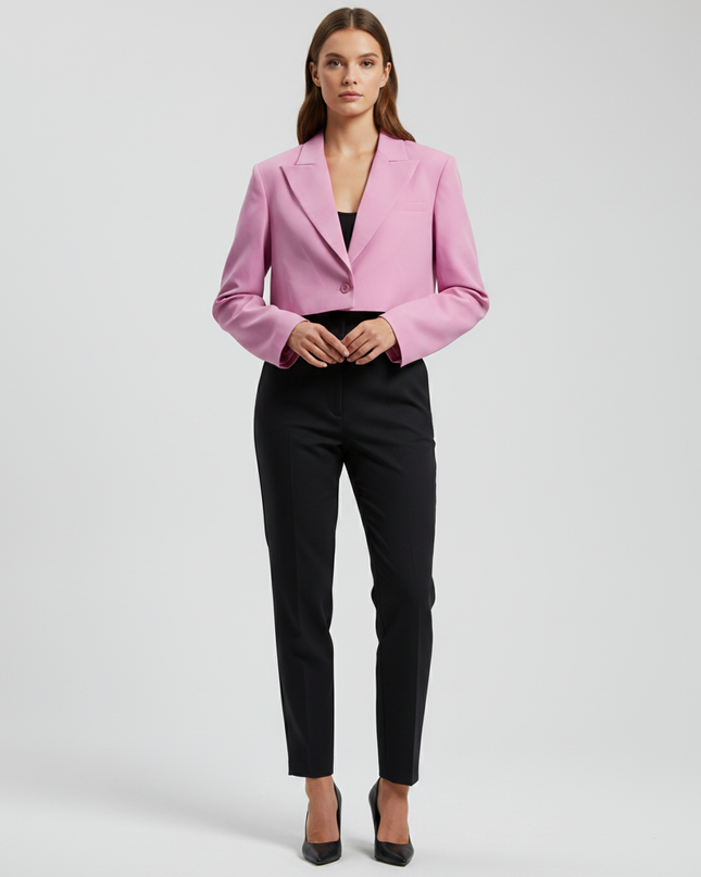 Zara Pink Cropped Single Button Blazer / W Tags