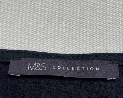 M&S COLLECTION Navy Blue and Yellow Abstract Print Top