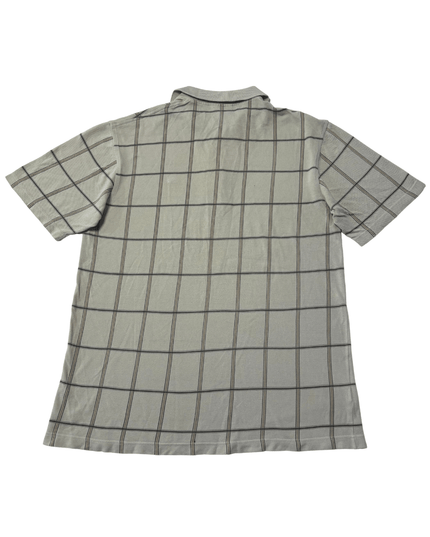 Lacoste Vintage Grey Grid Windowpane Polo Shirt