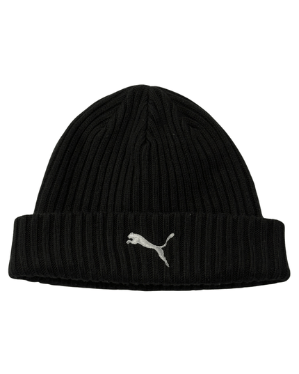 Puma Black Ribbed Knit Beanie