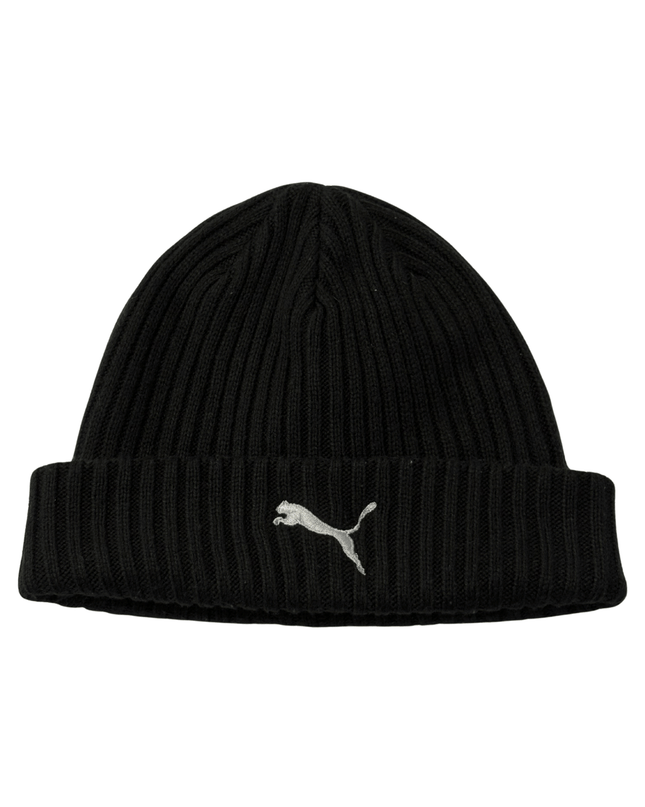 Puma Black Ribbed Knit Beanie