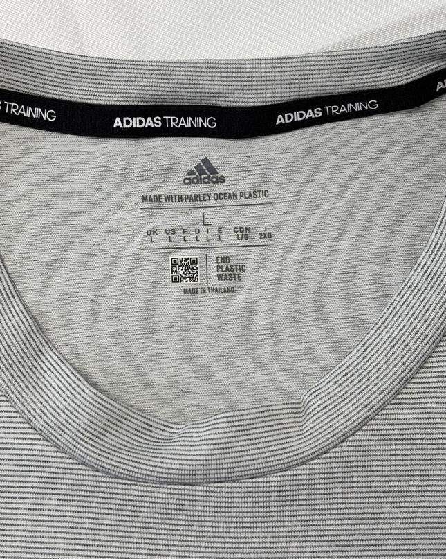 Adidas AEROREADY Parley Ocean Plastic Gray Pinstripe T-Shirt