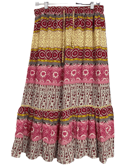 Cynthia Rowley Boho Floral Multi-Color Tiered Maxi Skirt
