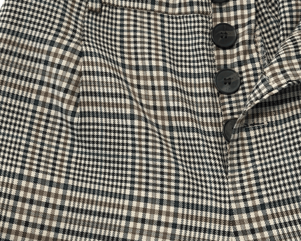 ZARA TRF Houndstooth Check Pleated High Waist Trousers
