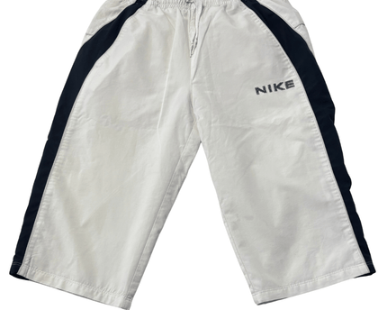 Nike White 3/4 Length Cropped Athletic Track Pants