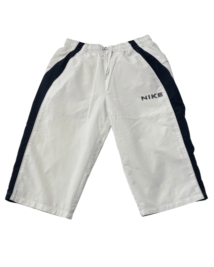 Nike White 3/4 Length Cropped Athletic Track Pants