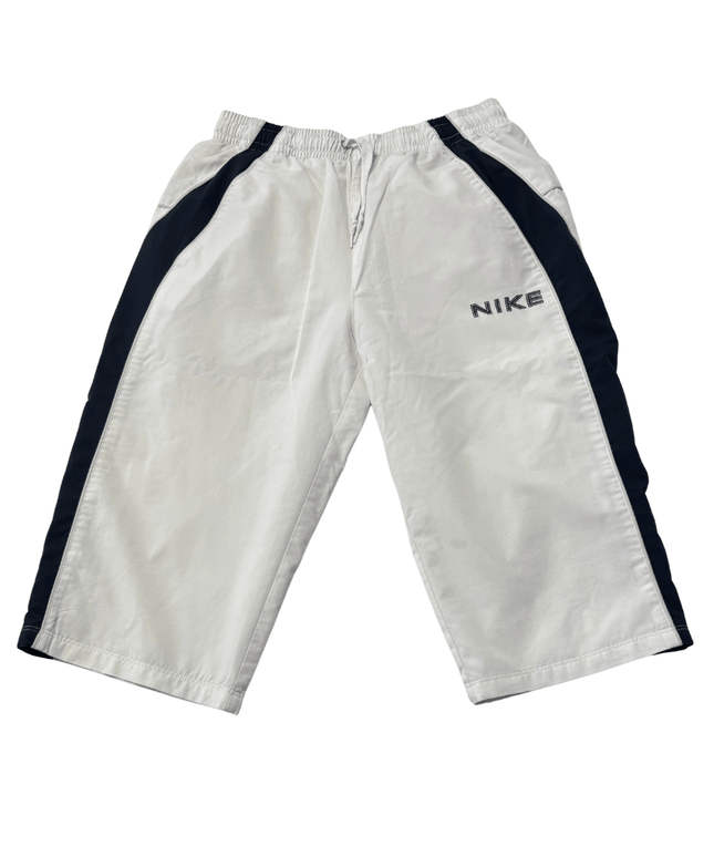 Nike White 3/4 Length Cropped Athletic Track Pants