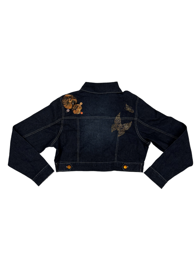 Know Who You Are with Butterfly Rhinestones Denim Jacket - M