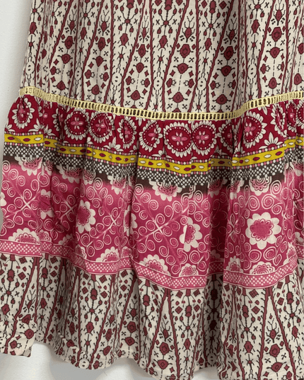 Cynthia Rowley Boho Floral Multi-Color Tiered Maxi Skirt