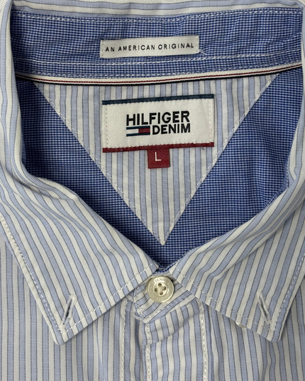 Hilfiger Denim Blue & White Striped Classic Button-Down Oxford Shirt
