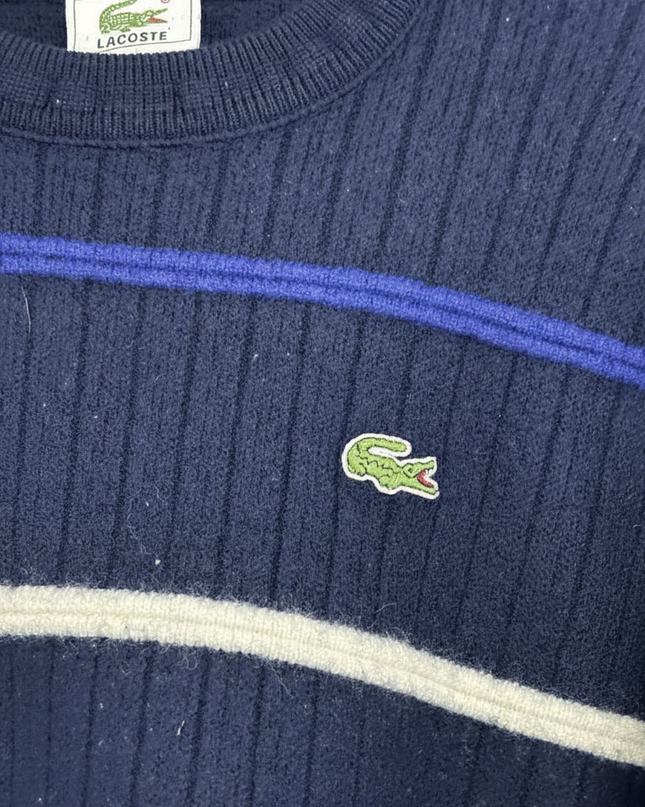 Vintage Lacoste Striped Ribbed Navy Multi Sweater