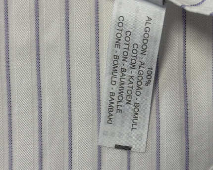 Massimo Dutti White/Purple Striped Cotton Dress Shirt